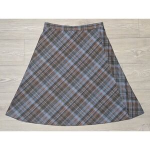 True Vintage Cape Cod Match Mates Skirt Womens Size 18 Brown Blue Made In USA